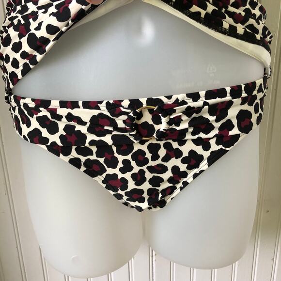 MICHAEL KORS Retail $136 Ruby Animal Print Ring Tankini Bikini 2 Piece Size M - Picture 3 of 6